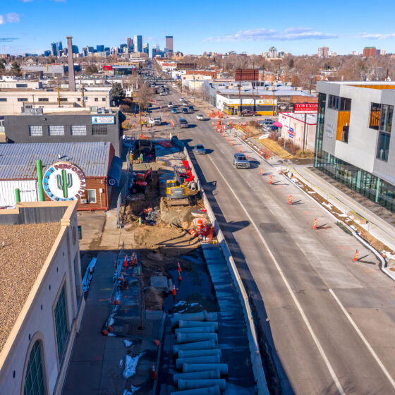 Denver Moves: Broadway, Construction - Hamon Drone Photo